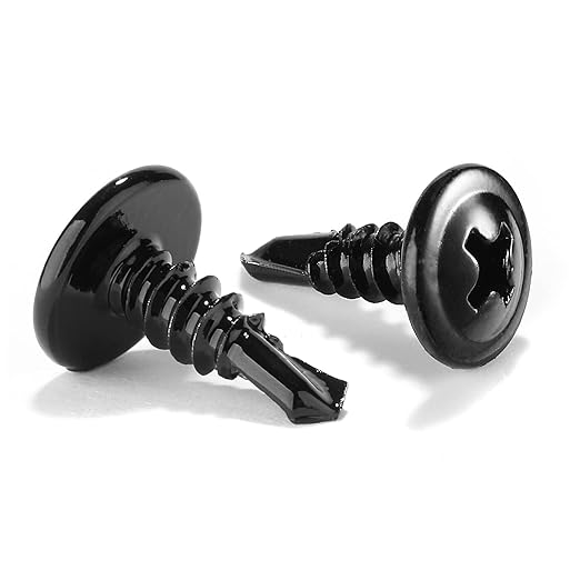 #8 x 1/2" Sheet Metal Screws 100Pcs 410 Stainless Steel Truss Head Fast Self Tapping Screws Black Oxide by SG TZH