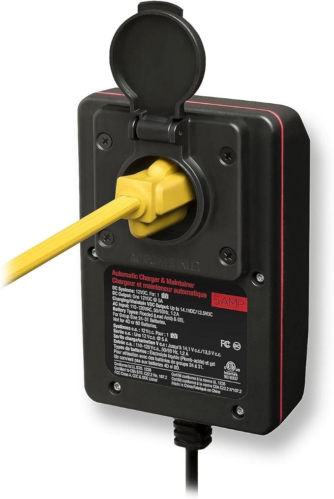 ProMariner 24104 ProTechOne Digital Series 4 Amp Fully Automatic On-board Battery Charger and Maintainer with Integrated AC Inlet