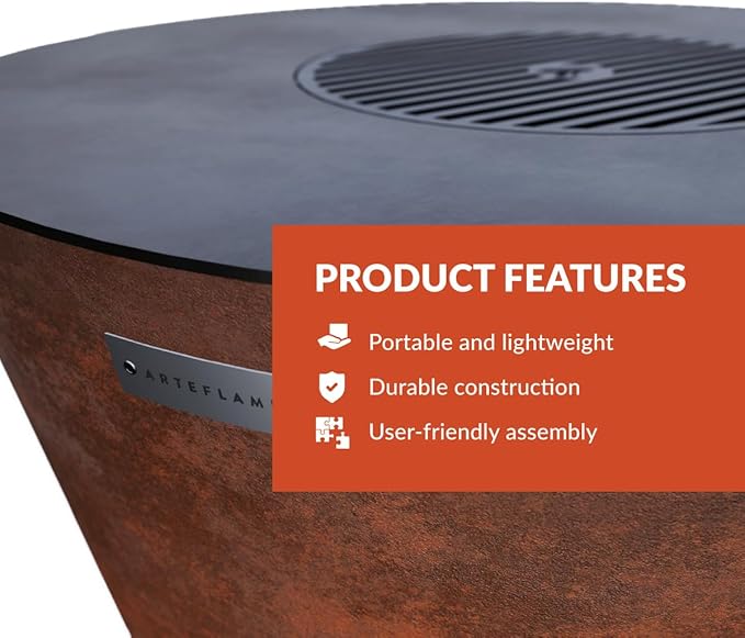 ARTEFLAME Charcoal BBQ Grill, Griddle, and Fire Pit Bundle | Gourmet Outdoor Cooking Essentials | Steakhouse Searing Set (40" Low Euro Base with 2 Grilling Accessories) MADE IN USA