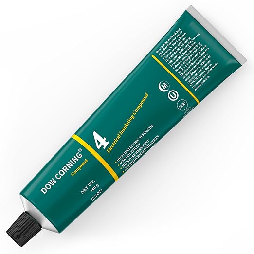 Molykote 4 Electrical Insulating Compound 150g, Moisture Proof Seal Dielectric Lubricant Industrial and Seal for Valve O-Rings, Good Adhesion Chemical Resistance Translucent White