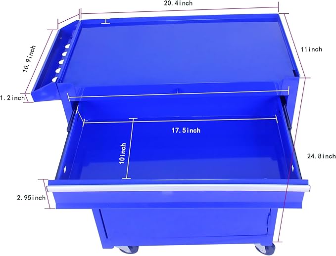 5 Drawer Rolling Tool Chest,Tool Storage Cabinet & Tool Box Cart with Wheels, Big Tools Removable Tool Box Combo,Tools Storage Boxs,Tools Case for Garage Warehouse Workshop (Blue)