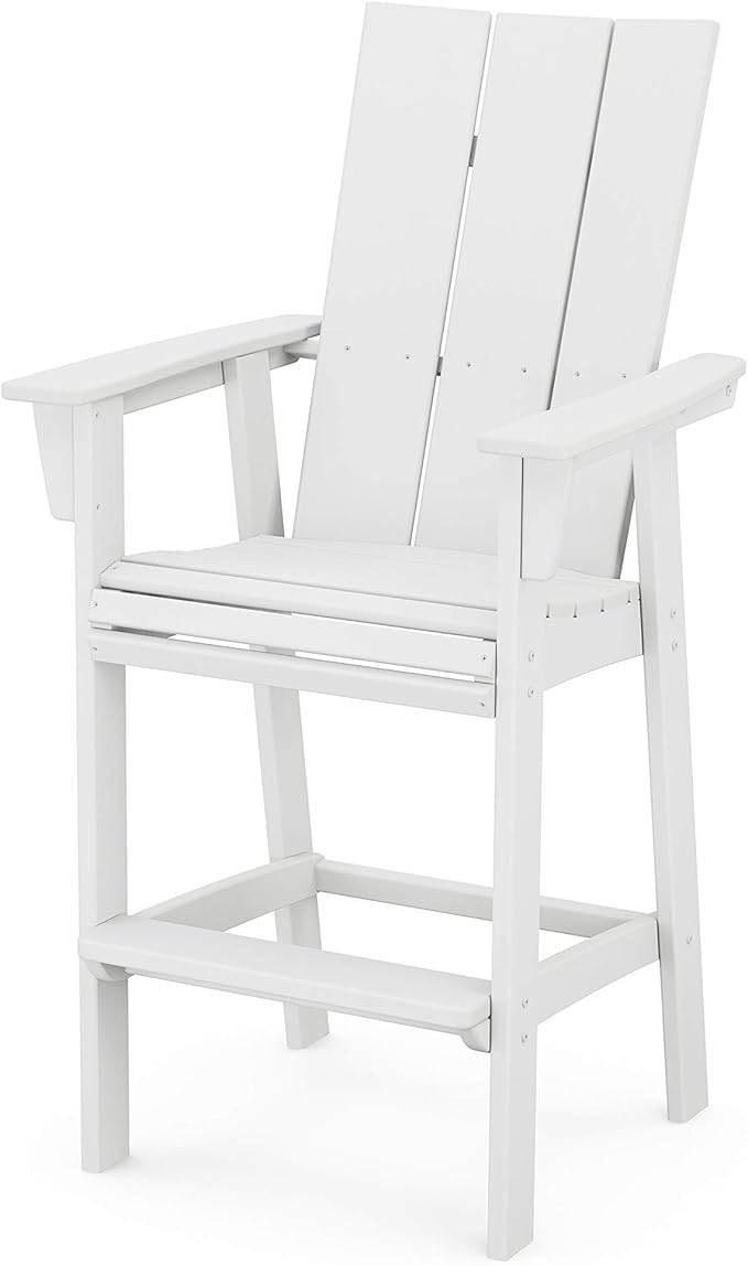 POLYWOOD® Modern Adirondack Bar Chair, White