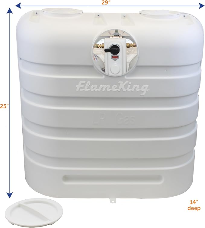 Flame King Dual 30LB LP Propane Tank Light Plastic Heavy Duty Cover for RV, Travel Trailer, Camper - White