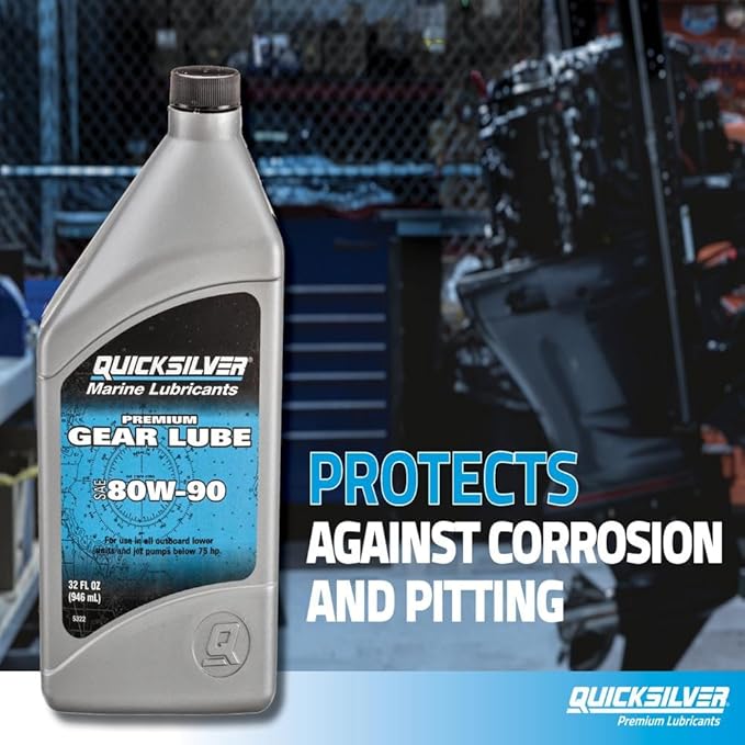 Quicksilver by Mercury Marine 80W-90 Premium Gear Lube, Marine Engine, 2.5 Gallon