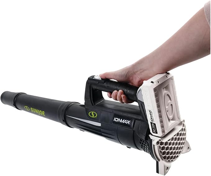 Sun Joe Cordless Jet Blower with Compact Turbine, Battery & Charger, 24V, 100 MPH - Portable and Lightweight Battery-Powered Electric Equipment for Lawn, Garden, and Yard Care, IONMAX 24V-TB-LTE