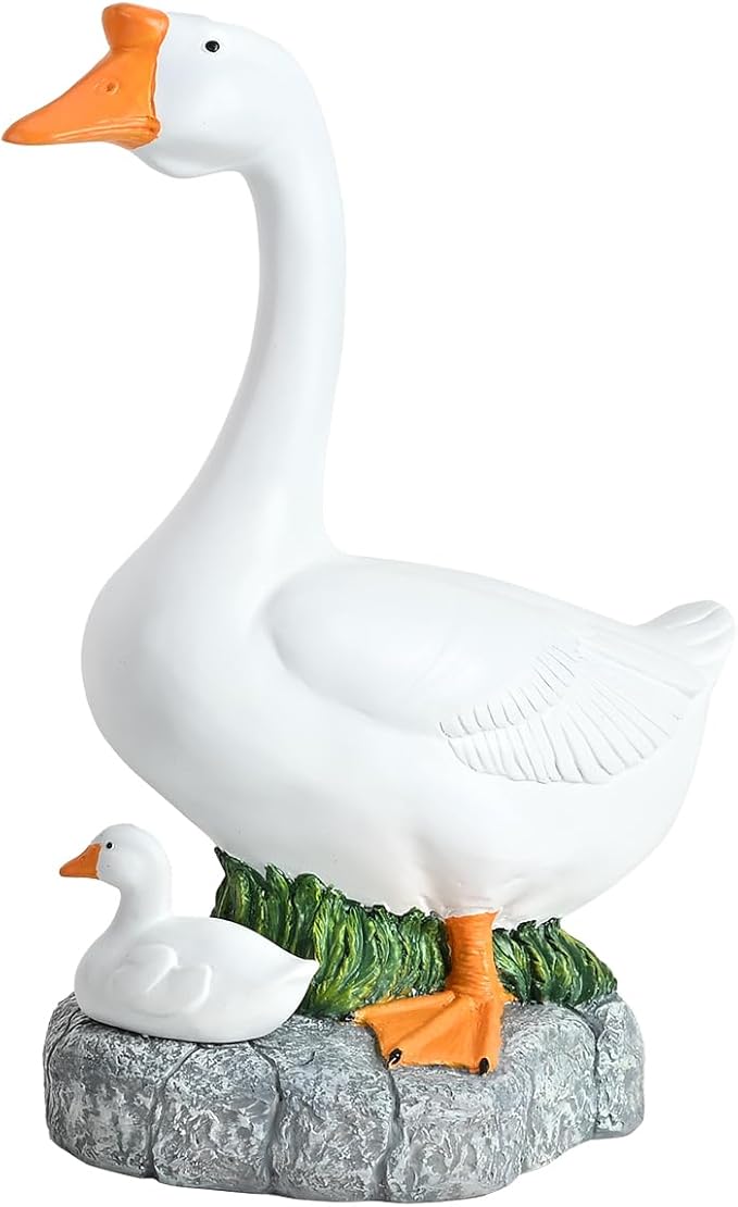 18-inch Statue, Resin Statue,Outdoor Statues,Hidden Key Pocket, Outdoor/Indoor Goose Statue for patios and terraces. The Porch Goose Protection and Courage, Making it a Suitable Gift.