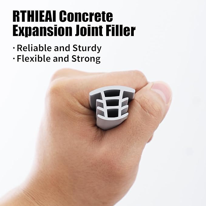 Flexible EPDM Rubber Strip (100 ft Long and 1 inch Wide) for Concrete Crack Repair and Replacement - Weather and Aging Resistant Expansion Joint Filler for Driveways and Sidewalks
