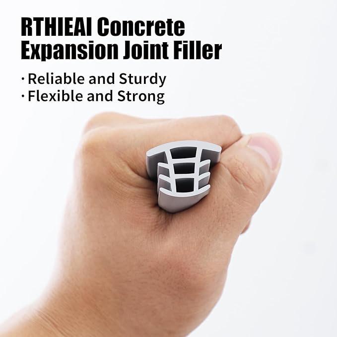 Flexible EPDM Rubber Strip (50 ft Long and 1 inch Wide) for Concrete Crack Repair and Replacement - Weather and Aging Resistant Expansion Joint Filler for Driveways and Sidewalks