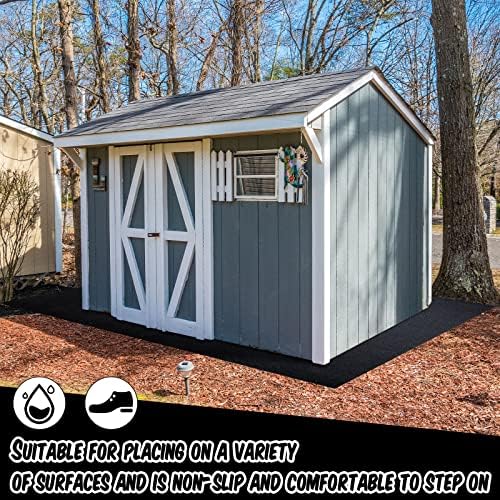 Shed Floor Mat 4 x 7 ft, Waterproof PE Backing for Garden Sheds and Storage
