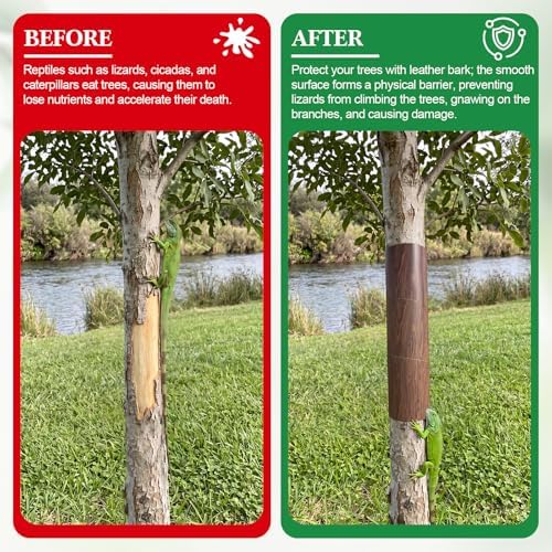 Large Tree Trunk Protector Guard 15.7 x 55 Inch Squirrel Baffle for Bird Feeder Poles Wood Wrap Tree Barrier with Adhesive Tapes Outside Plant Protector from Squirrel Raccoon Iguana