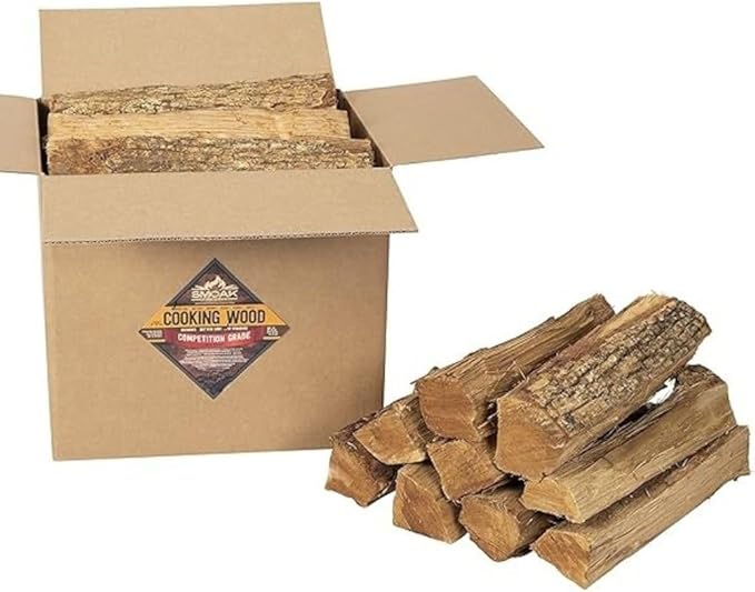 Smoak Firewood 16inch Length Premium Cooking Wood & Firewood Logs – Used for Grills, Smokers, Pizza ovens, stoves, firepits or fireplaces – USDA Certified Kiln Dried (Cherry – 60-70lbs 16inch Wood)