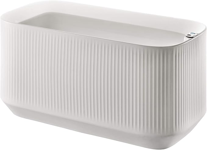 Crescent Garden Modular Self-Watering Trough Plant Box with TruDrop Water Level Indicator - Large Rectangular Deck Planter for Indoor & Outdoor Plants, Modern Garden Bed - 40"x20"x20"H (Alpine White)