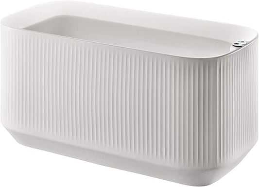 Crescent Garden Modular Self-Watering Trough Plant Box with TruDrop Water Level Indicator - Large Rectangular Deck Planter for Indoor & Outdoor Plants, Modern Garden Bed - 40"x20"x20"H (Alpine White)