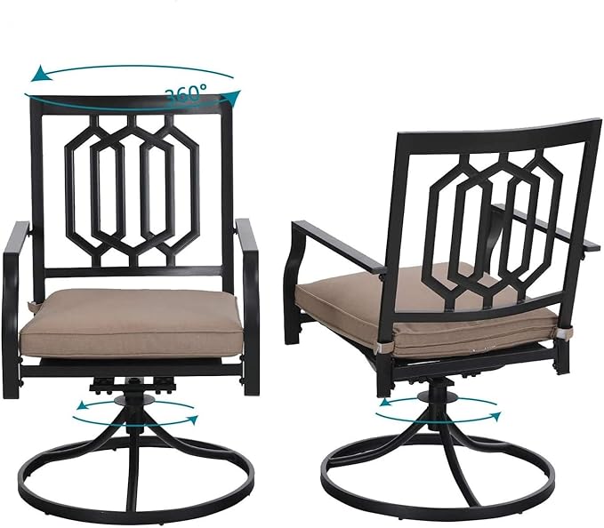 MFSTUDIO Patio Table and Chairs Set of 6, Patio Dining Set for 6 with Expandable Table, Metal Outdoor Dining Set for for Deck Backyard Poolside Garden
