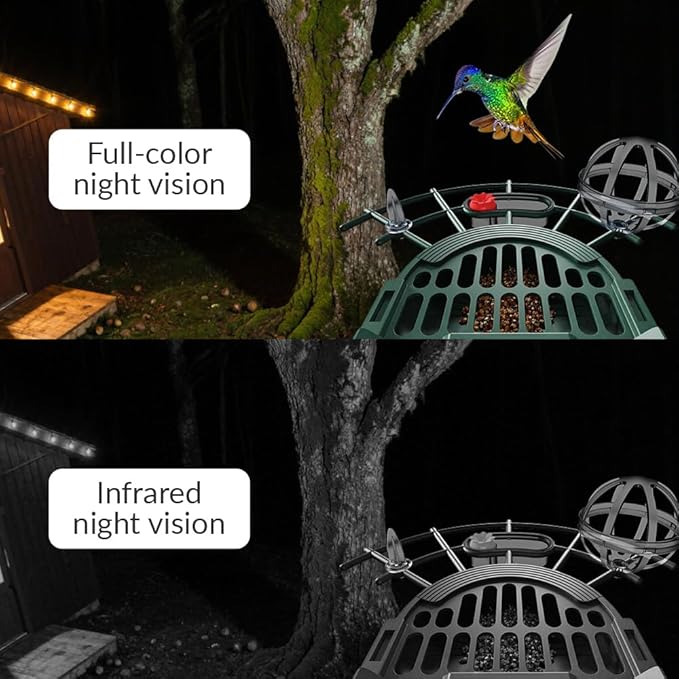 WOOLINK 2K Smart Bird Feeder with Camera, 3MP 2.4Ghz Solar Wireless Battery Camera With AI Bird Species Identification, HD Video Bird House with Camera for Ourdoor, IP65 Waterproof, Color Night Vision