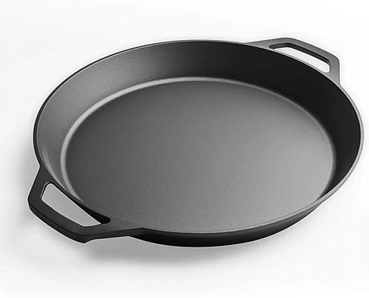 LI-GELISI 24-inch Pre-Seasoned Cast Iron Skillet - Dual Assist Handles - Nitrided Rust-Proof - For Oven, Stovetop, Grill & Campfire