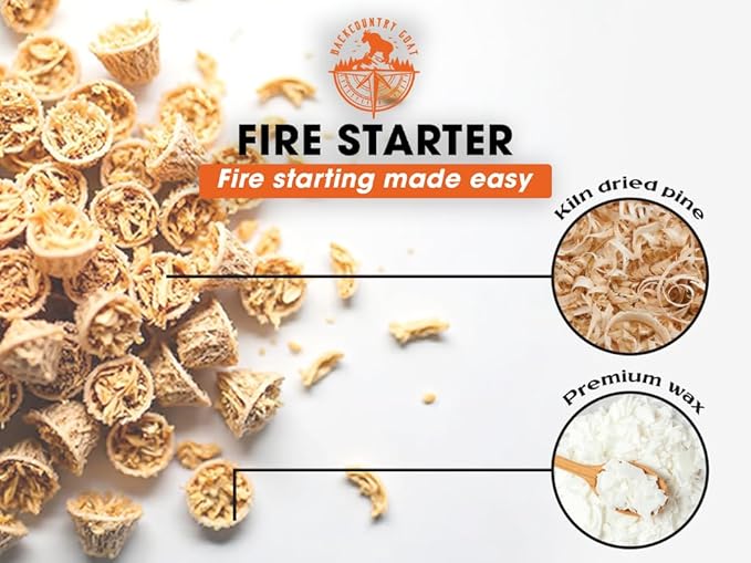 Quick to Light Wax Fire Starters Camping | 15+ Min Burn time, Fire Starters for Fireplace & Campfire (Pack of 50)