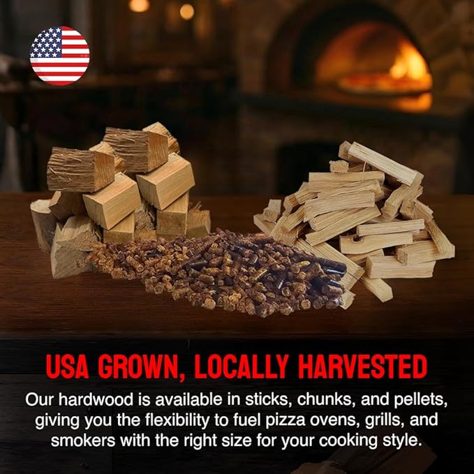 Smoking Wood Mini Splits, 6-Inch Firewood Logs, Naturally-Cured Cherry Hardwood for Wood-Fired Ovens, Smokers, BBQ & Charcoal Grills, USA Made, 12-17 lbs., 800 Cubic Inches