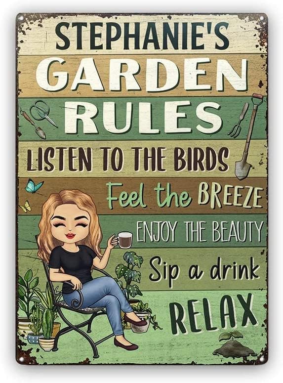 And Into The Garden I Go Gardening, Garden Sign, Personalized Custom Classic Metal Signs Garden Yard Wall Decorative Metal Sign (3)