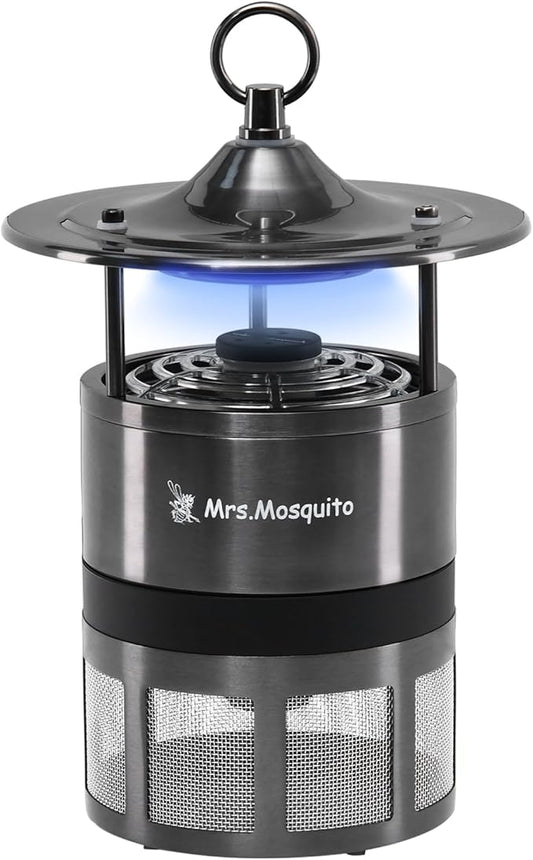 Outdoor Mosquito Trap – Premium Stainless Steel Insect Killer with UV Light & Octenol Lure, Rainproof, Ultra-Quiet, 15,000-Hour Lamp Life, Safe for Family & Pets