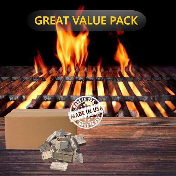 Old Potters Smoker Wood Chunks 13-16 lbs for Grilling, Smoking, and Wood Fire Cooking ~ 2 x 3 Inches, (Hickory, 790 Cu in.)