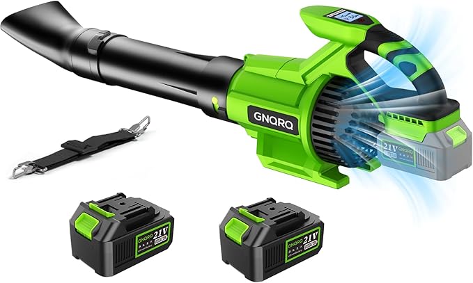 Electric Leaf Blower Cordless, 21V Battery Powered Blower with 2 x 4.0Ah Battery and Charge, 715CFM &180MPH and 3 Speed Mode, Brushless Handheld Blowers for Lawn Care, Yard, Leaves, Dust, Snow