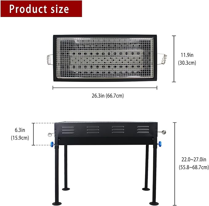 Portable Stainless Steel Grill, Home Charcoal Grill and Outdoor Folding Grill, Perfect for Traveling, Outdoor Cooking and BBQ, Camping, Picnics.