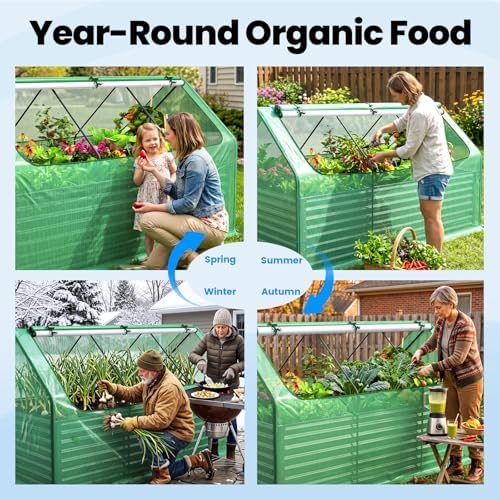 Quictent Large Raised Garden Bed with Cover 8x4x2 ft