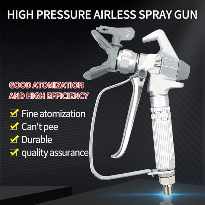 Airless Paint Spray Gun Sprayer High Pressure 3600 PSI 517 Nozzle Tip for Sprayer with 3 Pcs Filter JW-G3