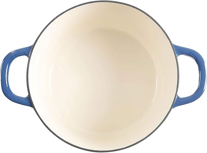 Crock-Pot Artisan Round Enameled Cast Iron Dutch Oven, 7-Quart, Sapphire Blue