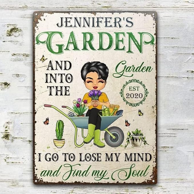 And Into The Garden I Go Gardening, Garden Sign, Personalized Custom Classic Metal Signs Garden Yard Wall Decorative Metal Sign (10)