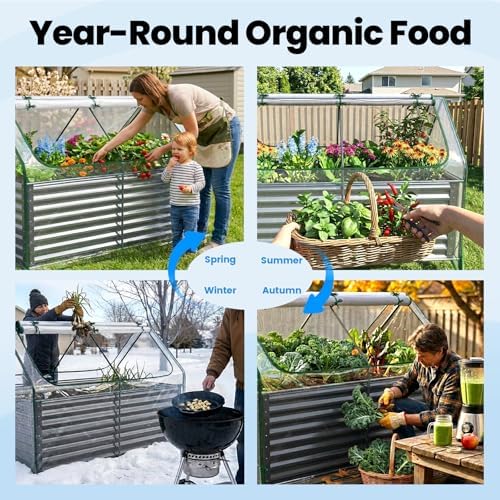 Quictent Large Raised Garden Bed with Cover 6x3x2 ft