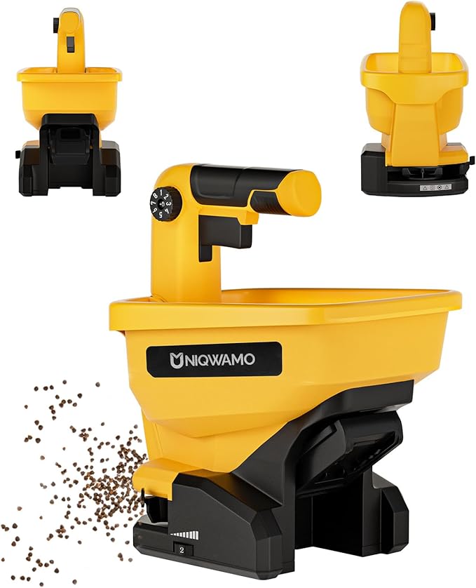 Handheld Power Spreader Compatible for Dewalt 20V/60V Li-ion Battery, Available Year-Round, Grass Seeds, Rock Salt (Battery not Included)