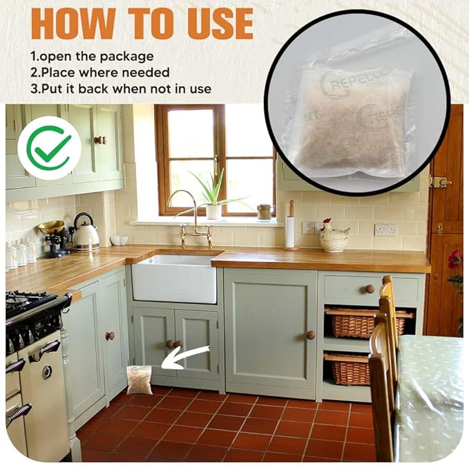 Pest Repellent, Mouse Repellent, Rodent Repellent for Indoor/Outdoor, Mice Repellent Indoor, Natural Rat Repellent for House, Keep Mice, Roach, Ant and Spider Away from Home, Protects 120 sq ft - 8P