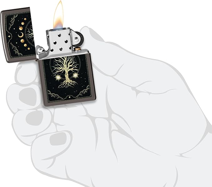 Zippo Mystic Nature Design Black Ice Pocket Lighter