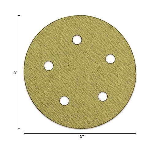 BHA 5" Inch 5 Hole Hook and Loop Sanding Discs for Orbital DA Sanders - 100 Pack (80 Grit)