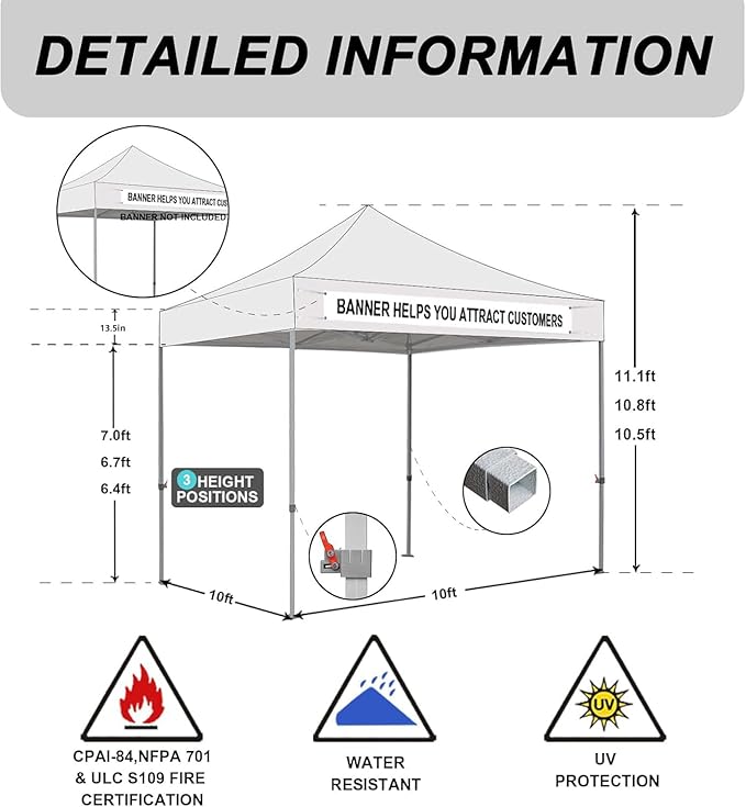 Eurmax USA Standard 10x10ft Patio Pop Up Canopy Tent for Outdoor Events Commercial Instant Canopies with Heavy Duty Roller Bag,Bonus 4 Canopy Sand Bags (Red)