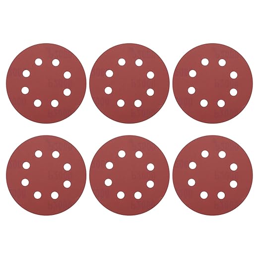 HARFINGTON 20 Pcs 5 Inch Sanding Discs, 2000 Grit Hook and Loop Sandpaper, 8-Hole Aluminum Oxide Orbital Sander Sandpaper for Woodworking Automotive Metal Polishing, Red