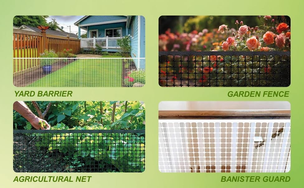PotatoLife White Plastic Garden Fence, Hardware Mesh, 40'' x 25'