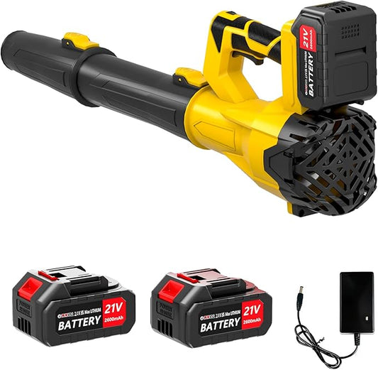 6-Speed Modes Cordless Leaf Blower 21V,200MPH High-Velocity Electric Blower,Lightweight for Dry/Wet Leaves,Lawn Debris,Garage and Driveway Cleaning,Yellow
