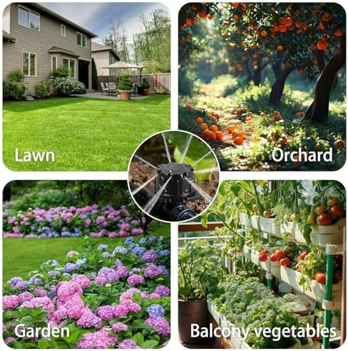 150 Pcs Adjustable Drip Irrigation Emitters for 4mm x 7mm PE Tubing, 8-Hole 360° Adjustable Micro Drippers, Anti-Clog Drip Sprinklers for Garden Irrigation System, Adjustable Flow 0–120L/H