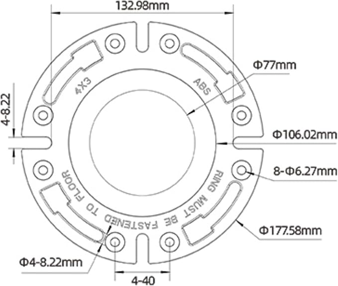 SEAFLO RV Toilet 3" Socket Floor Flange (SFRTK1-001) - White - Fits All RV Toilets (SFRTPH-01-01, SFRTPH-01-02, SFRTPH-02-01) - Secure Fit for 3" to 4" Drain Pipes