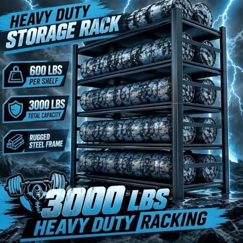PRESTELION 73" H Garage Shelving, 3000 LBS Heavy‑Duty Metal Storage Shelves