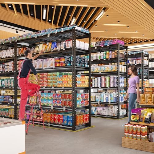 REIBII 6 Tier Adjustable Heavy Duty Metal Shelving for Garage Warehouse