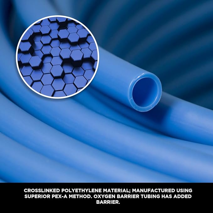 SUPPLYGIANT Pex-A Tubing 3/4 Inch x 500 Ft Tube Coil, Non-Barrier Pipe for Potable Water, 3/4" Flexible Water Tubing for Plumbing, Blue Pex Tube