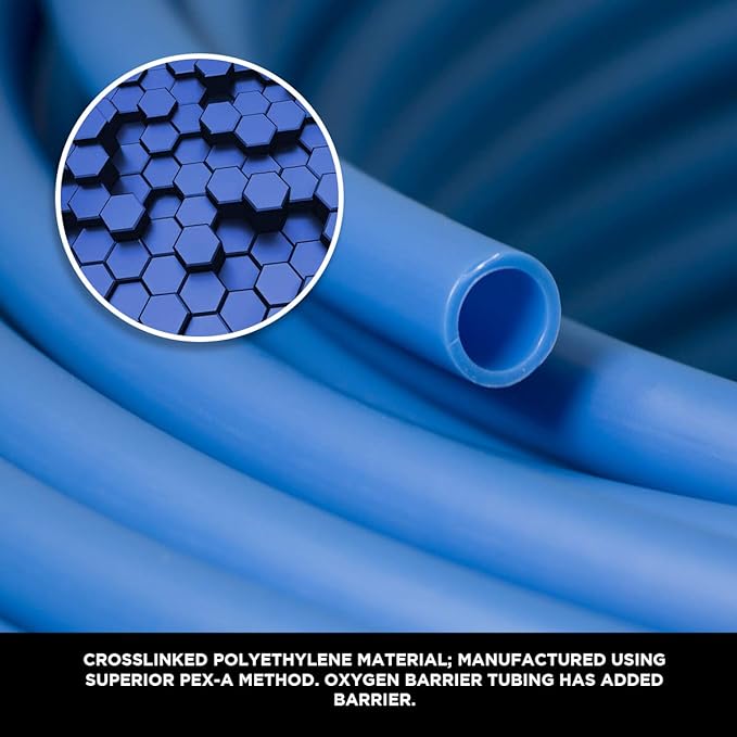 Pex-A Tubing 1/2 Inch x 500 Ft - Non-Barrier Pex Pipe for Potable Water, Blue Flexible Water Tubing