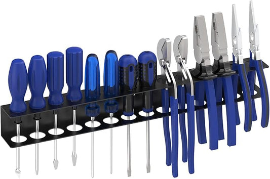 Screwdriver Organizer Wall Mount, Screw Driver Holder,Metal Plier Rack Utility Tool Rack Organizers and Storage Rack for Garage Workshop Workbench Tool Chest Cart (1 PCS)