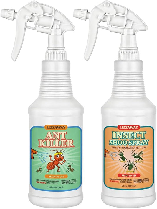 Insect & Ant Spray Bundle - Natural Bug Repellent & Ant Control for Indoor/Outdoor Use - Kid & Pet Safe Plant-Based Pest Prevention for Home, Garden, Patio, Kitchen, Yard