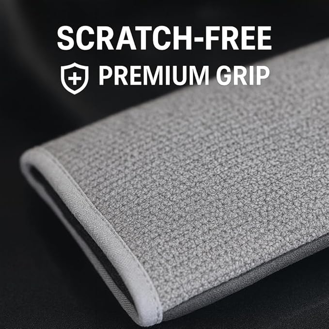 2-PC Medium Fine Clay Mitt Auto Detailing | Reusable, Scratch Free & Easy-Glide Clay Bar Mitt for Detailing | Clay Towel Gloves to Removes Sap/Tar/Contaminants | Safe on Paint, Glass & Wheels