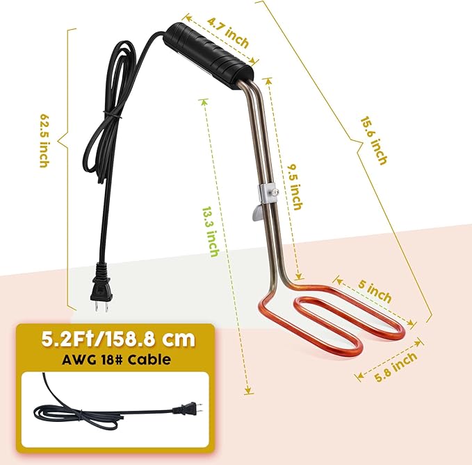 Kitosun Electric Charcoal Starter – Superior BBQ Grill Fireplace Coal Lighter Easy & Quick Ignite Briquettes |No Sparks or Flames | 304 Stainless Steel Coils Elements 5ft Long Cable (Extra Long 700W)
